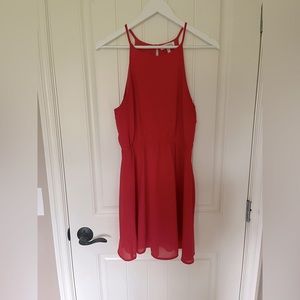 High neck mini dress